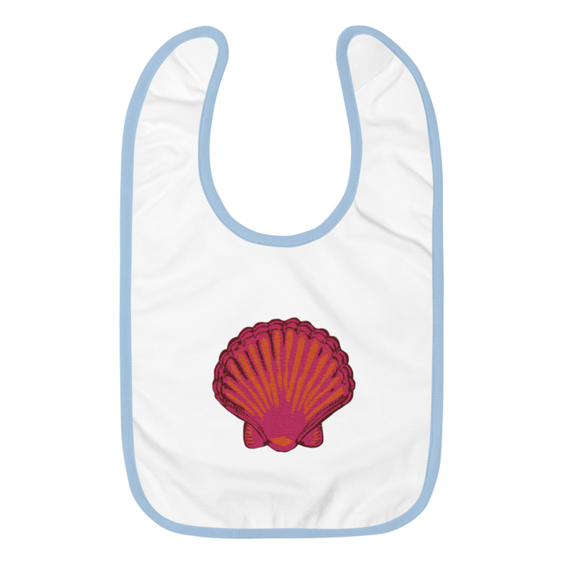 MO Embroidered Baby Bib, Pink