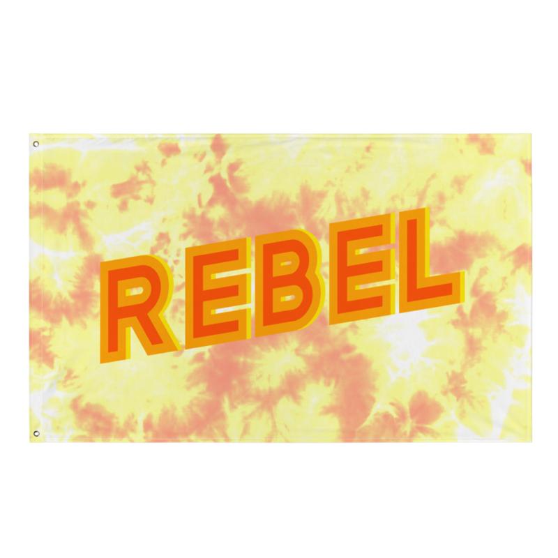 REBEL Flag, Yellow Tie Dye