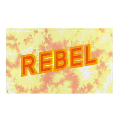 REBEL Flag, Yellow Tie Dye