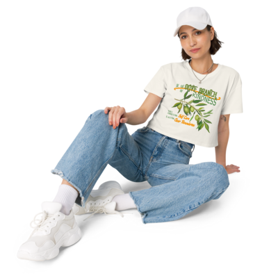 BE AN OLIVE BRANCH Crop Top, Off White