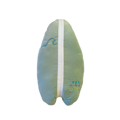 Embroidered Stuffed SURFBOARD, Velvet like, BIG, KIDS COLLECTION, Teal