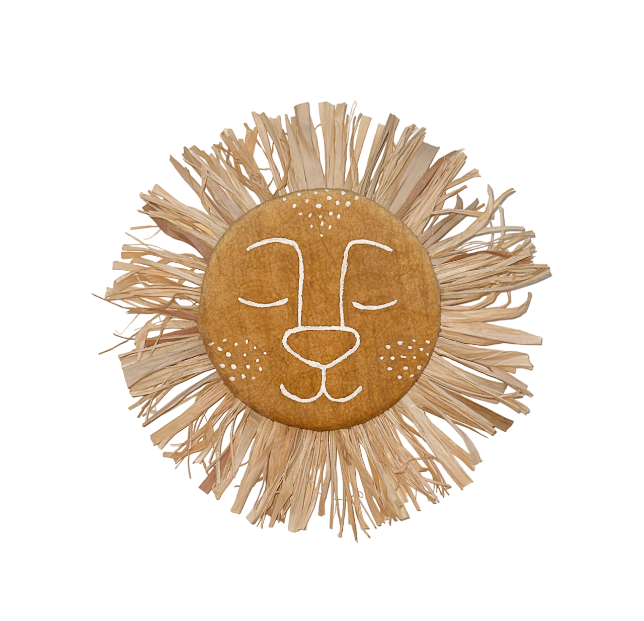 LION CUB Raffia Mane Wall Hanging, SMALL, KIDS COLLECTION