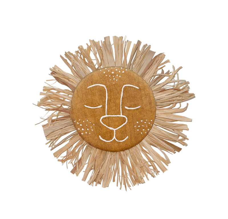 LION CUB Raffia Mane Wall Hanging, SMALL, KIDS COLLECTION