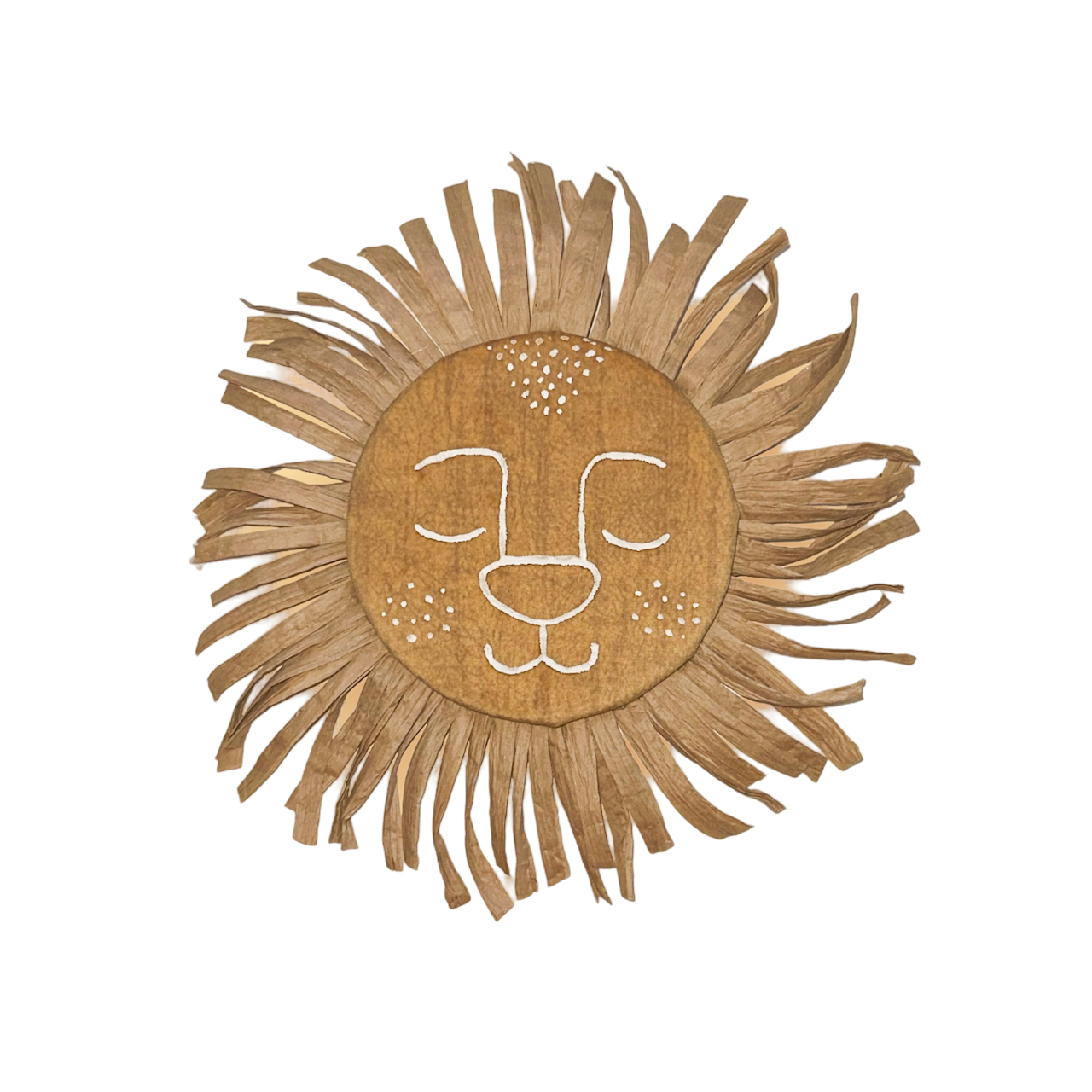 LION CUB Faux Raffia Mane Wall Hanging, SMALL, KIDS COLLECTION