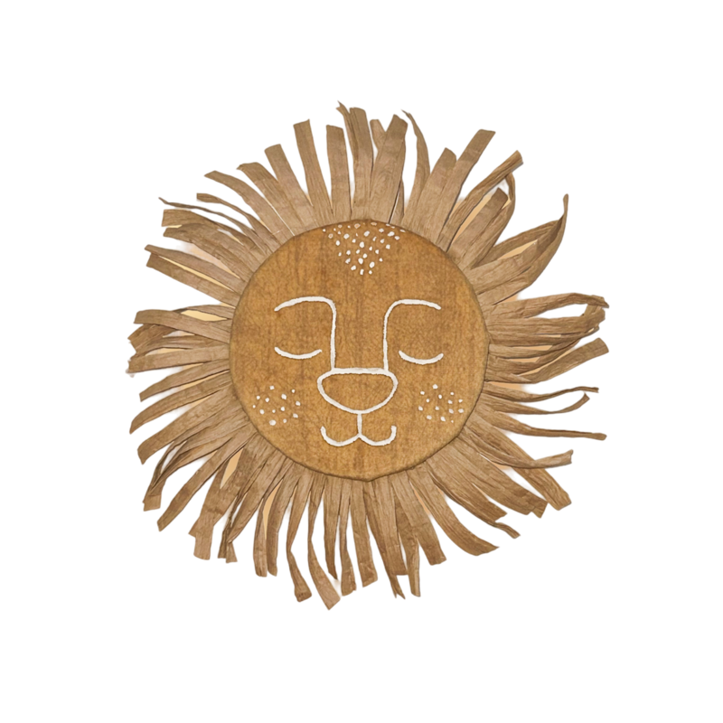 LION CUB Faux Raffia Mane Wall Hanging, SMALL, KIDS COLLECTION