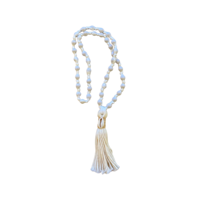 SHELLY Seashell Knot Affirmation Tassel Necklace