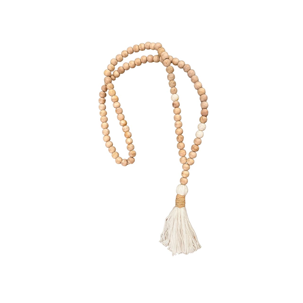 MASAII Big Wooden Bead Tassel Necklace