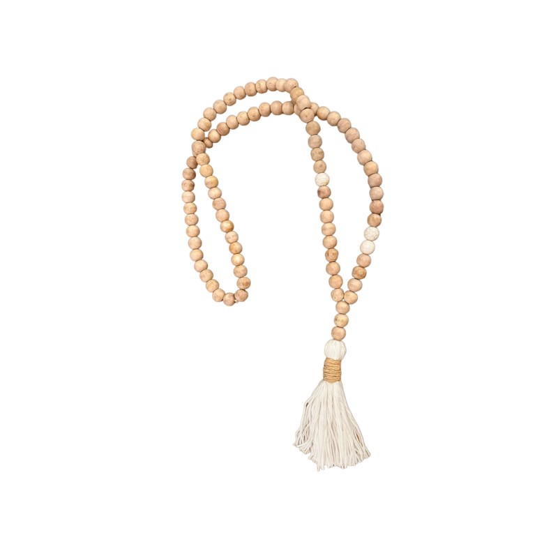 MASAII Big Wooden Bead Tassel Necklace