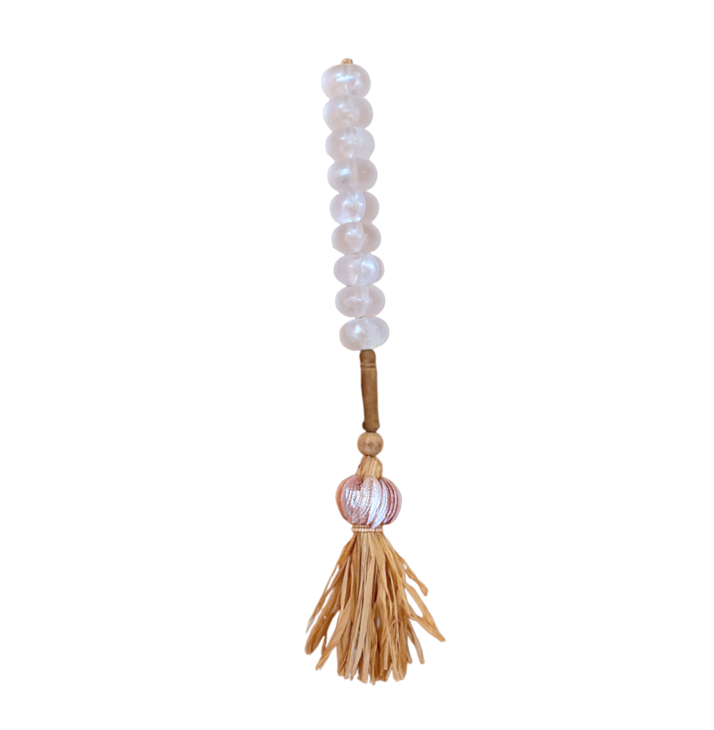 ATLANTIS Sea Glass Bead Rattan Tassel