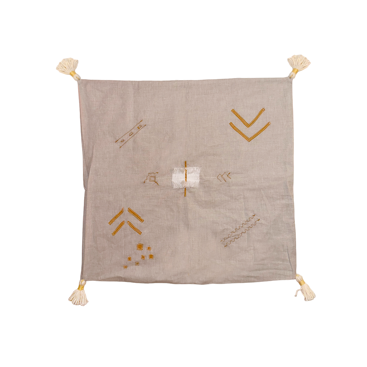 INO Embroidered Fringe Tassel Pillow Case