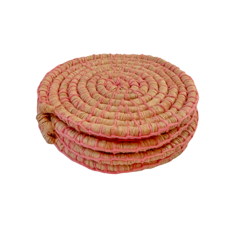 SAMA raffia Coasters, x4