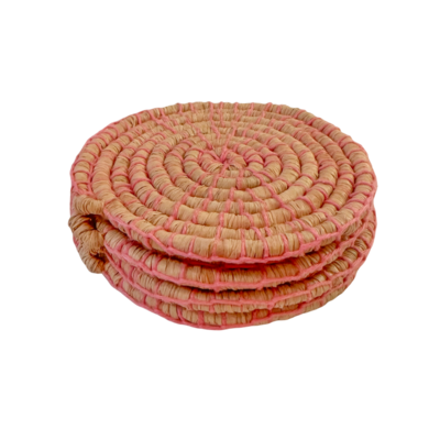 SAMA raffia Coasters, x4