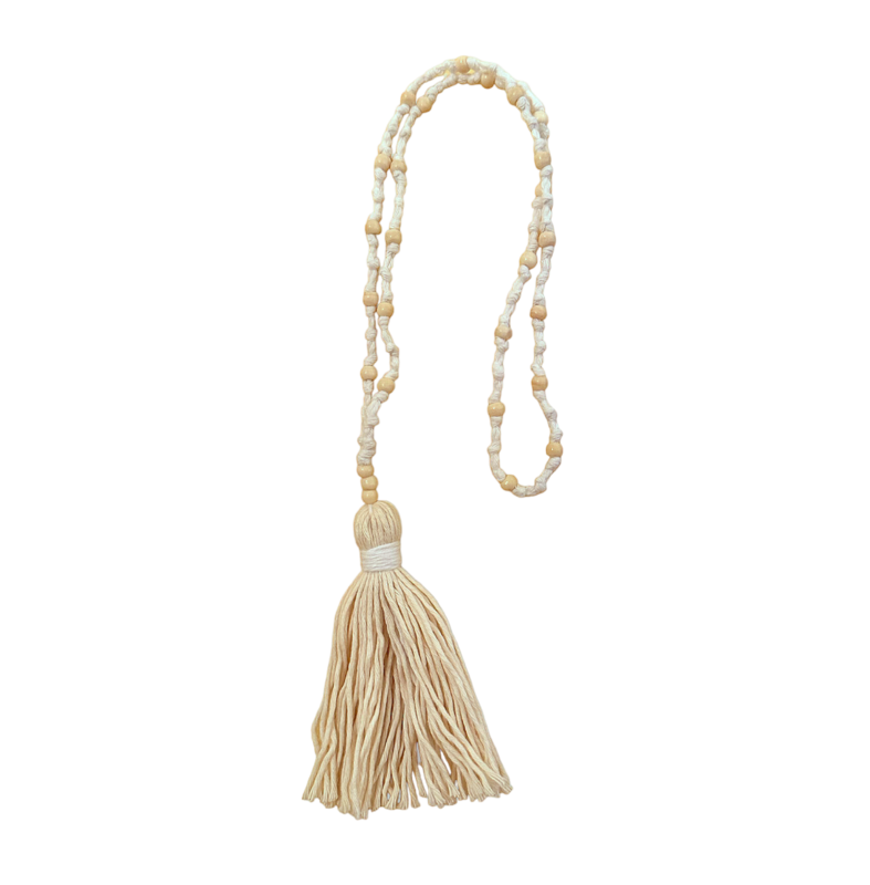 ICHA Wooden Bead Affirmation Tassel Necklace
