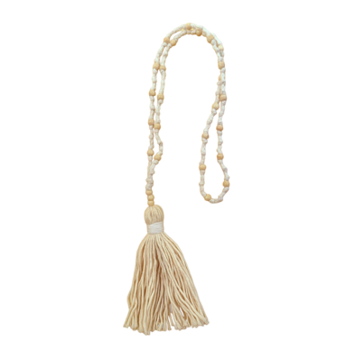 ICHA Wooden Bead Affirmation Tassel Necklace