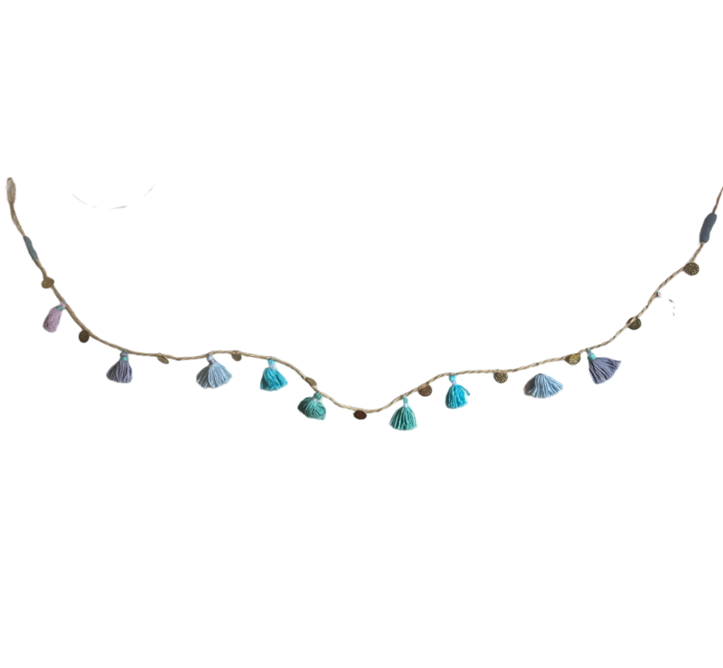 MIDNIGHT DESERT Tassel Recycled Gold Coin Garland