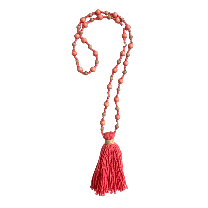 MOANA Mixed Bead Affirmation Tassel Necklace