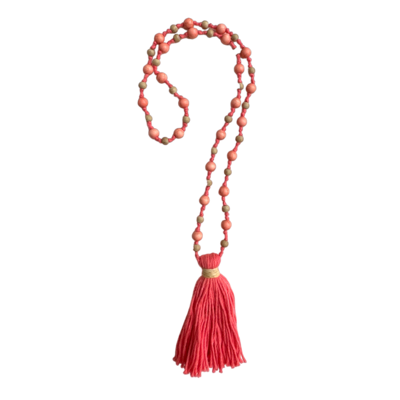 MOANA Mixed Bead Affirmation Tassel Necklace
