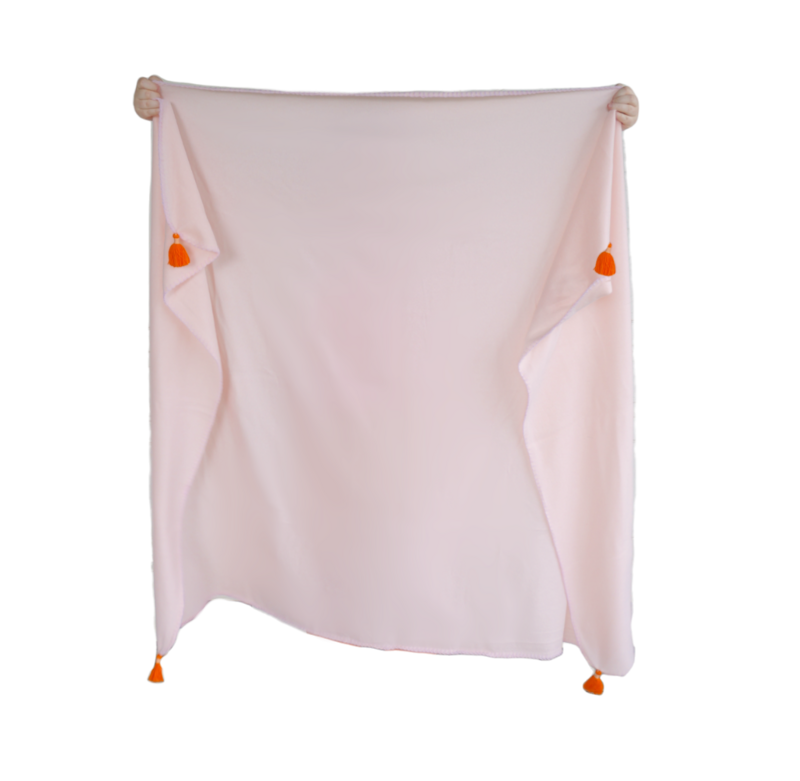 HOLLY Recycled Fleece Bead Embroidered Tassel Blanket