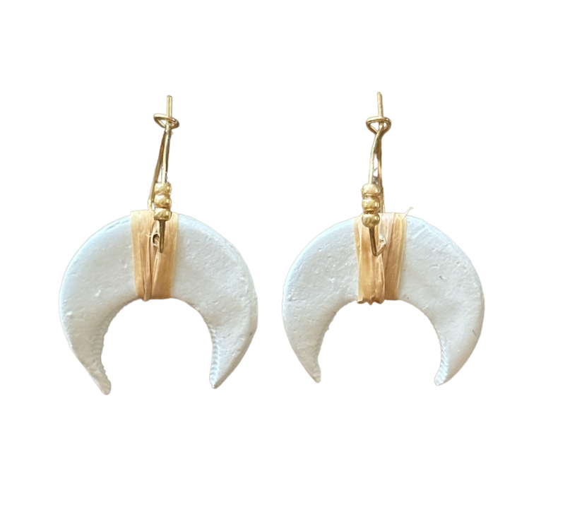 CORI Organic Minimalism Clay Rattan Earrings
