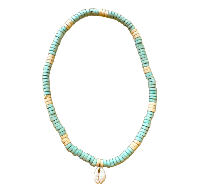 HAMAKA Wooden Bead Surfer Necklace