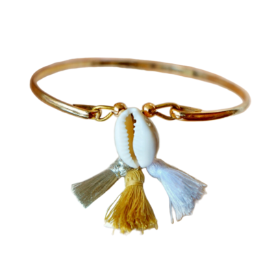 INO Seashell Recycled Metal Gold Tassel Bracelet
