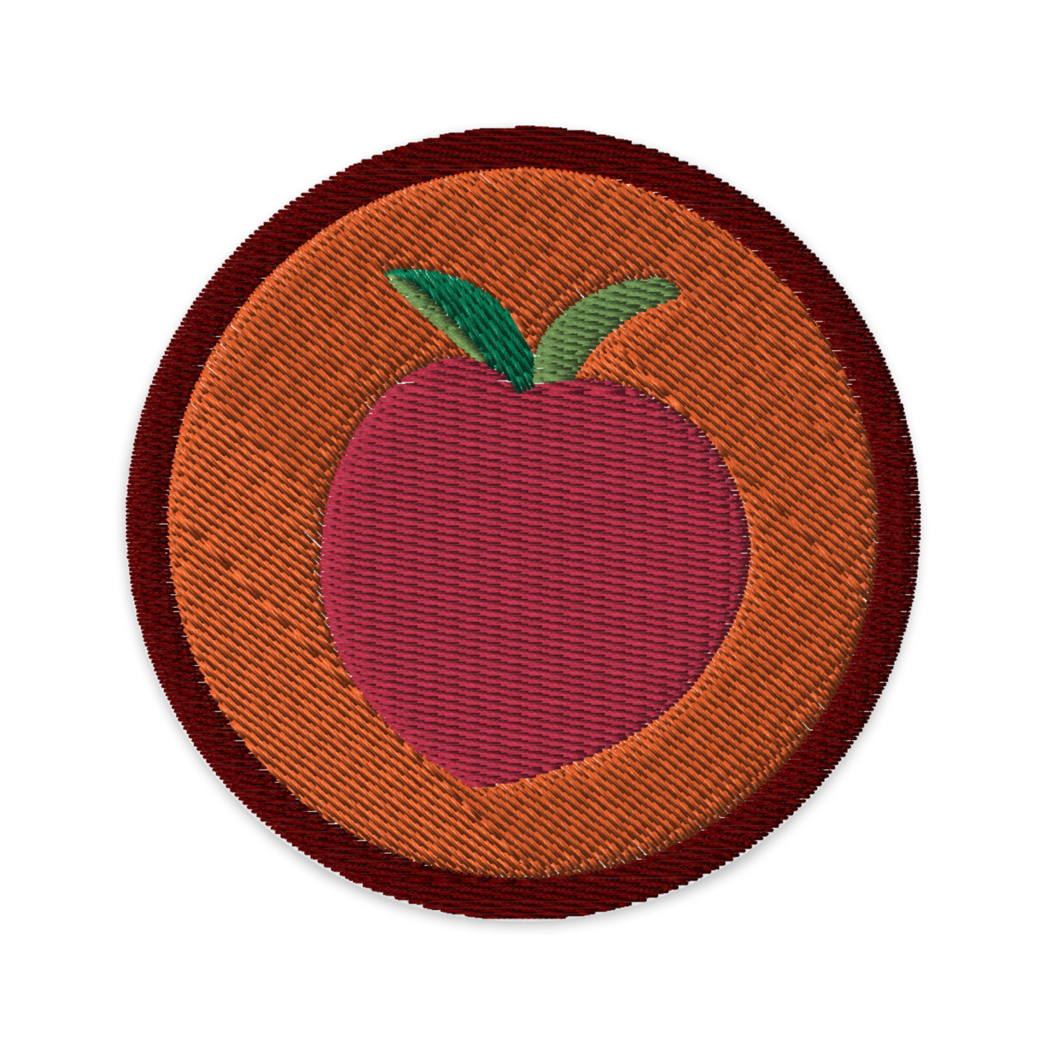 PEACH Embroidered Patches - Circular ⌀3 in, Orange
