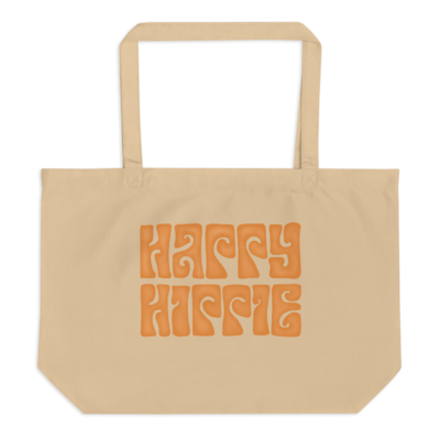 HAPPY HIPPIE Large Organic Tote Bag