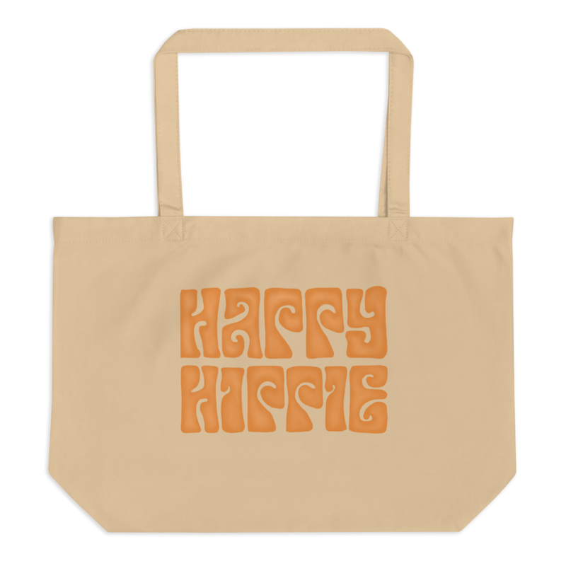 HAPPY HIPPIE Large Organic Tote Bag