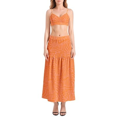 AMBER Bralette Top and High Slit Thigh Skirt Set