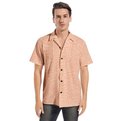 SAM Short Sleeve Shirt Button Up, Peach