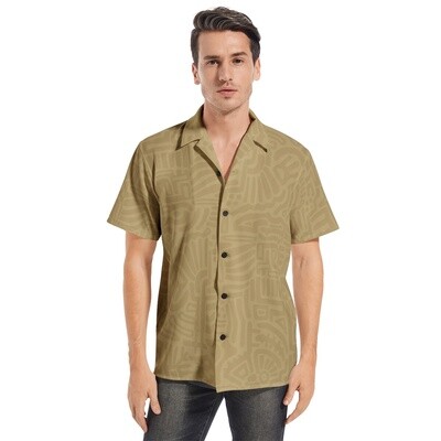 SAM Short Sleeve Shirt Button Up, Beige