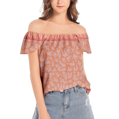 ANISHA Off Shoulder Top, Dirty Coral