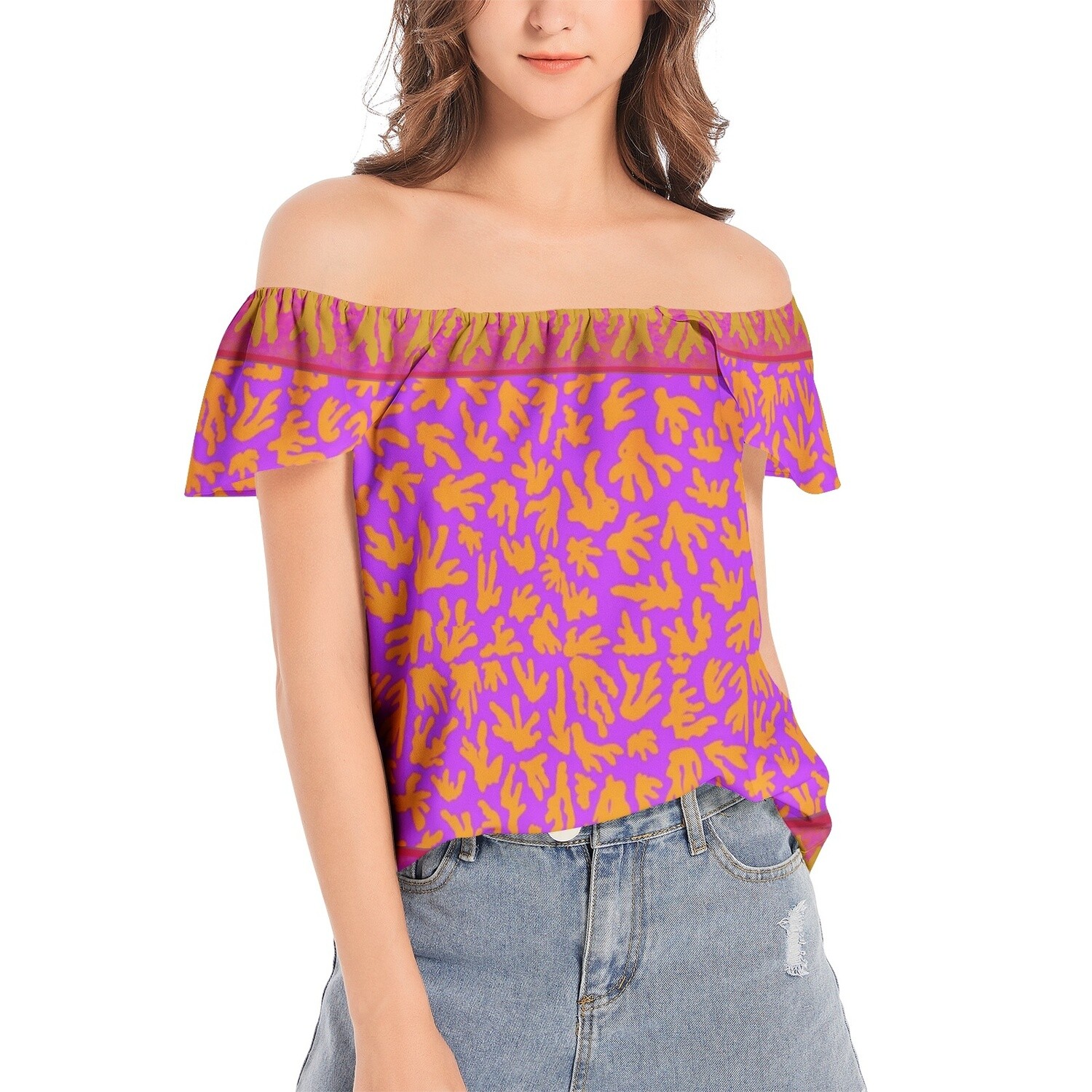 ANISHA Off Shoulder Top, Magenta