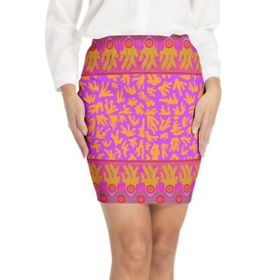 ANISHA Elastic Waist Bodycon Skirt, Magenta
