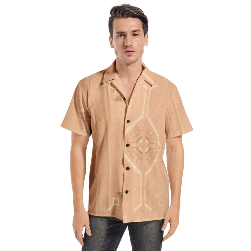 MOLEN Short Sleeve Button Up Shirt, Warm Beige
