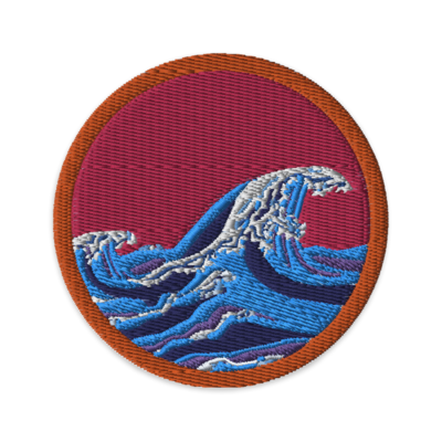 WAVE Embroidered Patch, Pink