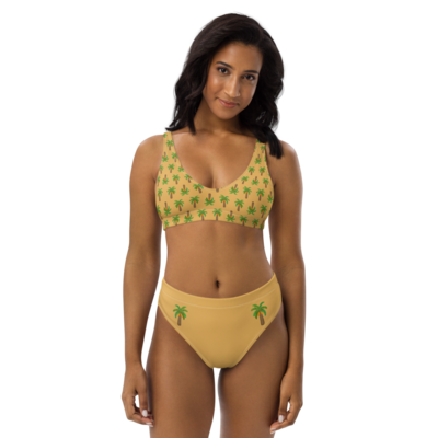 PALMIERAS Recycled High-waisted Bikini, Sahara Sand