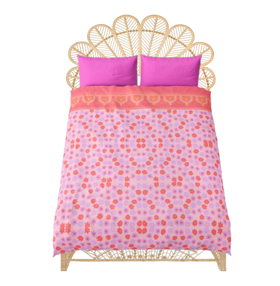 Small FLOWERS Bed Set, Cerise