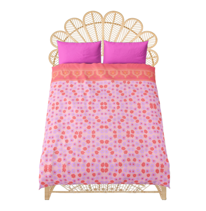 Small FLOWERS Bed Set, Cerise