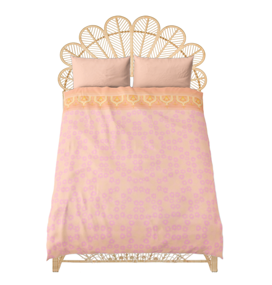 Small FLOWERS Bed Set, Light Peach