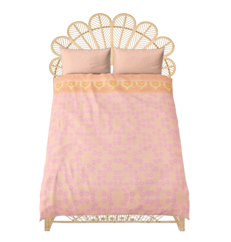 Small FLOWERS Bed Set, Light Peach