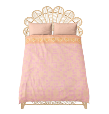 Small FLOWERS Bed Set, Light Peach