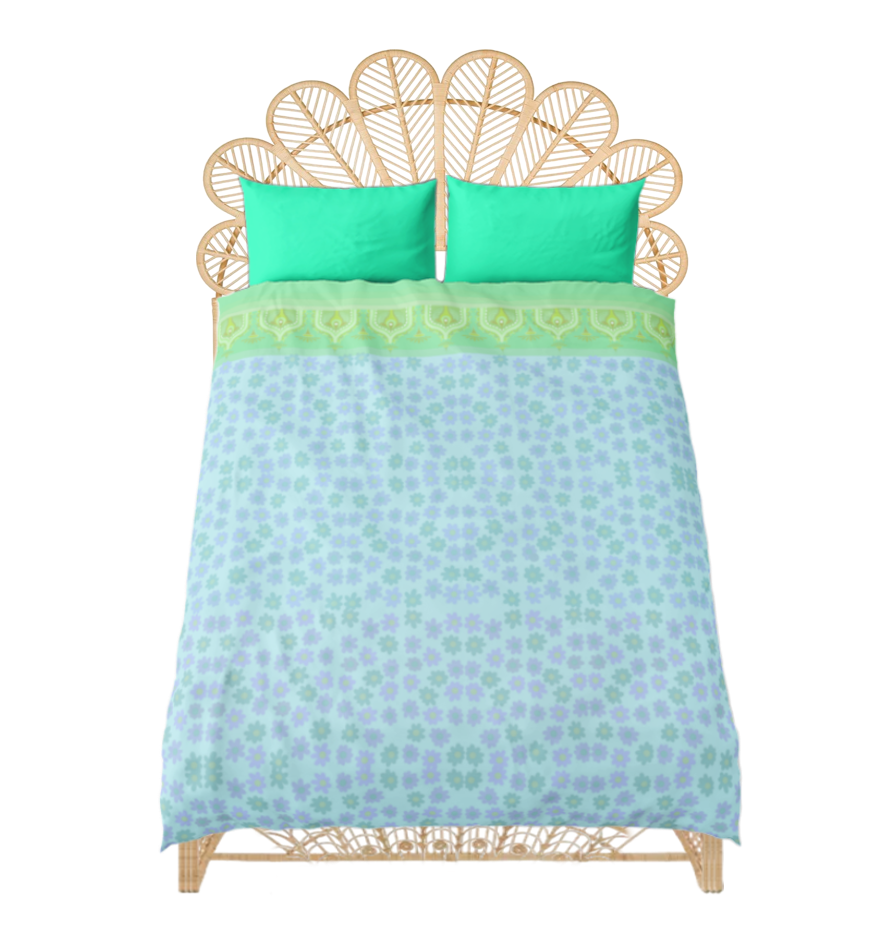 Small FLOWERS Bed Set, Mint