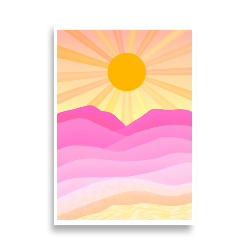 MOANA Minimalist Sun Landscape Poster