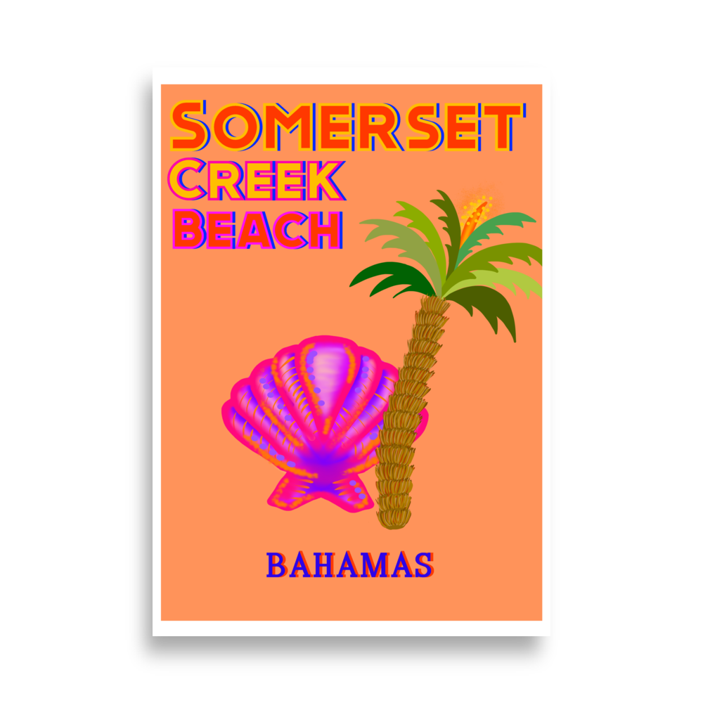 SOMERSET CREEK BEACH Bahamas Poster