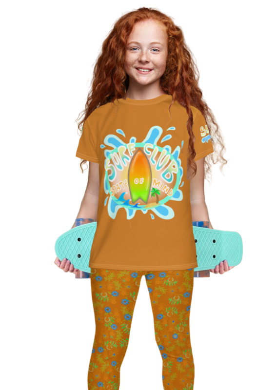SURFER CLUB T-shirt, Kids - Youth, Brown Orange