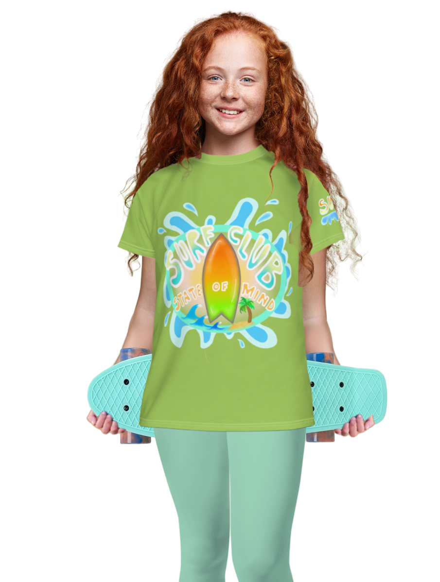 SURFER CLUB T-shirt, Kids - Youth, Seagrass Green