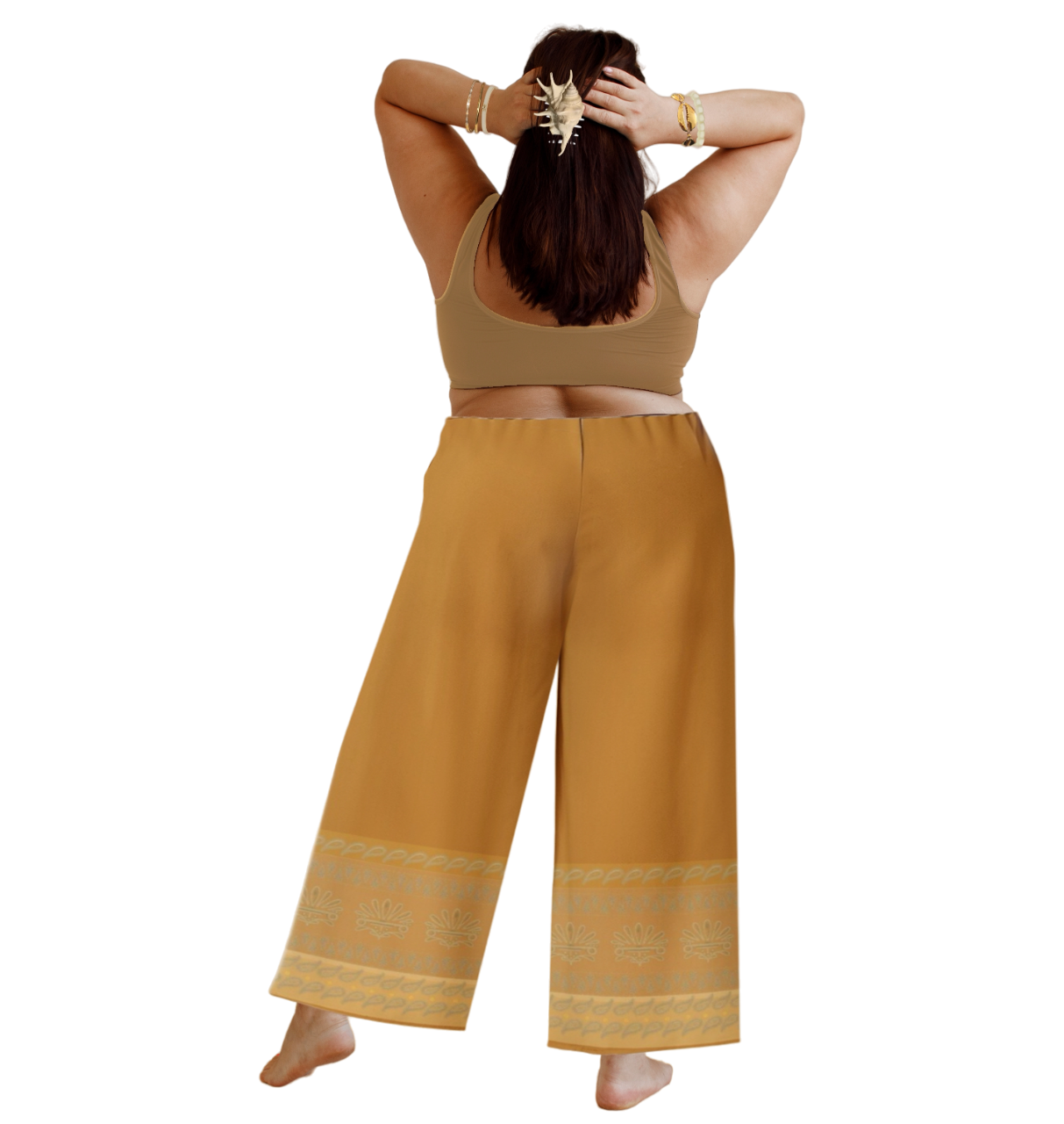 MO Elastic Waist Wide Leg Pant, Cinnamon