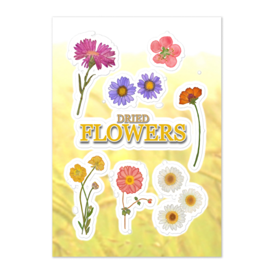 FLOWERS Kiss Cut Sticker Sheet