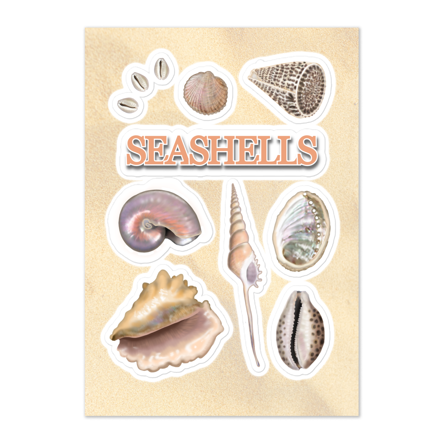 SEASHELLS Kiss Cut Sticker Sheet